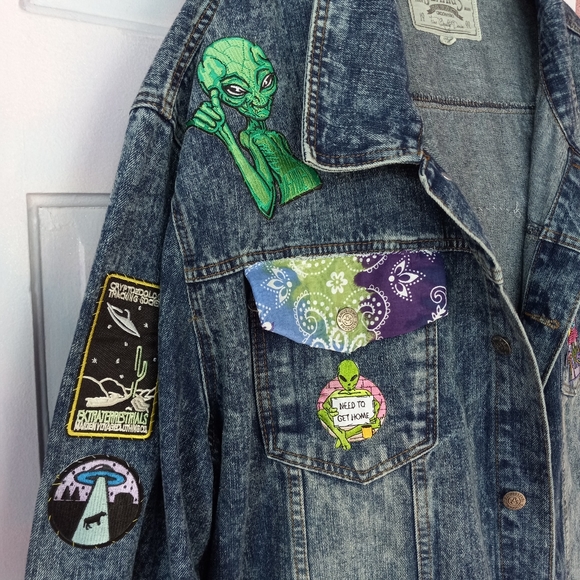 Levi's Other - Alien themed HUGE acid washed denim custom! New pics! Finished!